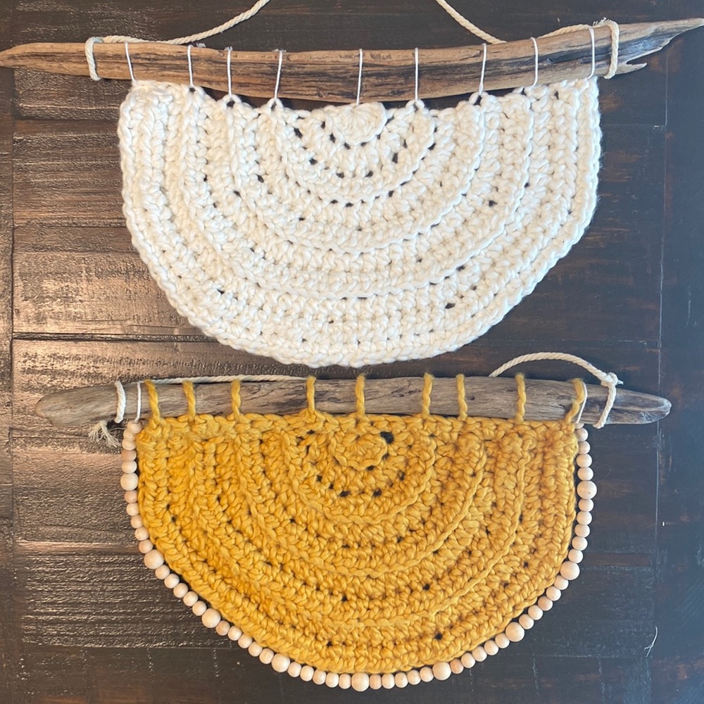 Handmade crochet wall hanging